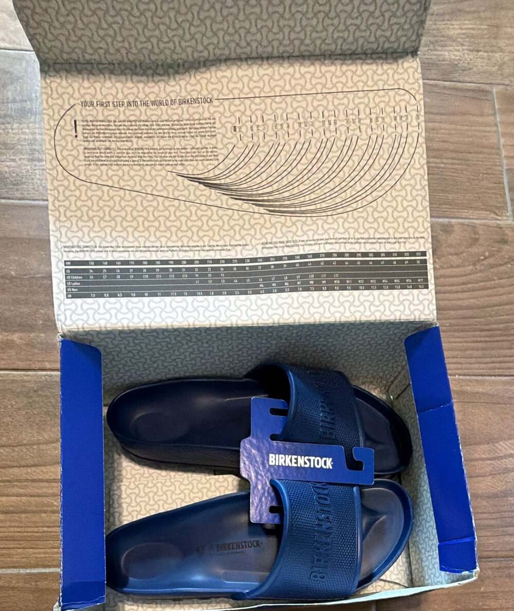 Birkenstock Barbados EVA Slide Sandals Size 43 Regular Navy Blue New